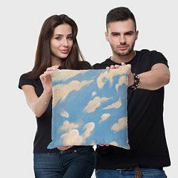Подушка квадратная Рисунок голубого неба с облаками маслом, цвет: 3D-принт — фото 2