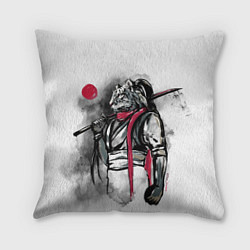 Подушка квадратная ТигроСамурай, цвет: 3D-принт