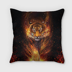 Подушка квадратная Огненный тигр Сила огня, цвет: 3D-принт
