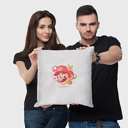Подушка квадратная Милаха Марио, цвет: 3D-принт — фото 2