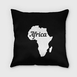 Подушка квадратная Африка на чёрном