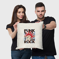 Подушка квадратная Punk Rock Панк, цвет: 3D-принт — фото 2
