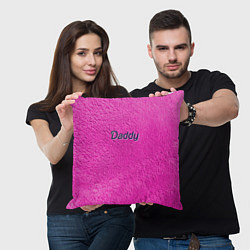 Подушка квадратная Daddy pink, цвет: 3D-принт — фото 2
