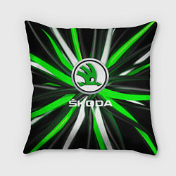 Подушка квадратная Skoda - Вспышка, цвет: 3D-принт