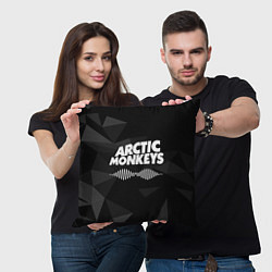 Подушка квадратная Arctic Monkeys Серая Геометрия, цвет: 3D-принт — фото 2