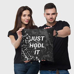 Подушка квадратная CRYPTO - JUST HODL IT Частицы, цвет: 3D-принт — фото 2