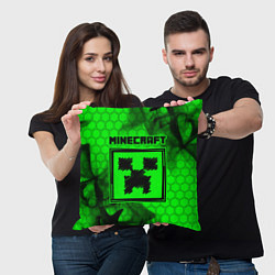 Подушка квадратная MINECRAFT - Зеленый Крипер, цвет: 3D-принт — фото 2