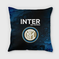 Подушка квадратная INTER Pro Football Разводы, цвет: 3D-принт