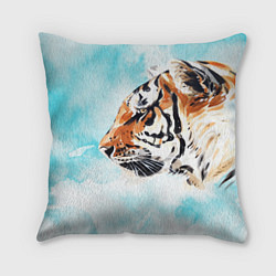 Подушка квадратная Tiger paints, цвет: 3D-принт