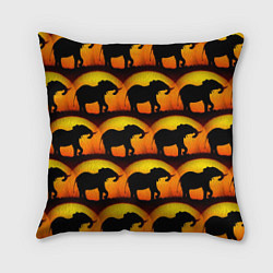 Подушка квадратная Силуэт слона паттерн, цвет: 3D-принт