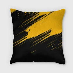 Подушка квадратная Black and yellow grunge, цвет: 3D-принт