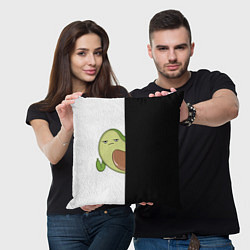 Подушка квадратная Злой авокадик, цвет: 3D-принт — фото 2