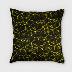 Подушка квадратная Yellow Ripple Желтая Рябь, цвет: 3D-принт