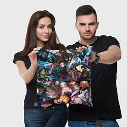 Подушка квадратная Kimetsu no aiba Все персонажи, цвет: 3D-принт — фото 2