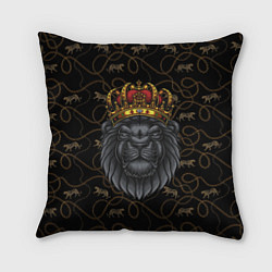 Подушка квадратная Король лев Black, цвет: 3D-принт