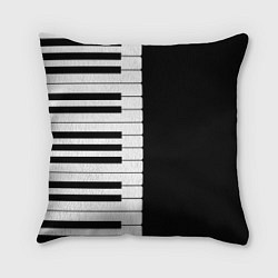 Подушка квадратная Черно-Белое Пианино Piano, цвет: 3D-принт