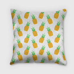 Подушка квадратная Поле ананасов, цвет: 3D-принт