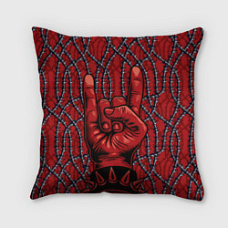 Подушка квадратная Рок-н-ролл рулит, цвет: 3D-принт