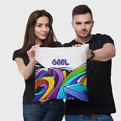 Подушка квадратная Уличное граффити!, цвет: 3D-принт — фото 2