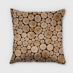 Подушка квадратная Спил дерева, цвет: 3D-принт