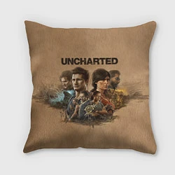 Подушка квадратная Uncharted Анчартед, цвет: 3D-принт