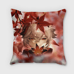 Подушка квадратная Кадзуха и кленовые листья, цвет: 3D-принт