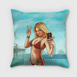 Подушка квадратная GTA Beach girl, цвет: 3D-принт