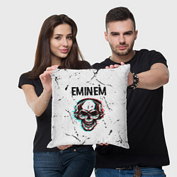 Подушка квадратная Eminem ЧЕРЕП Потертости, цвет: 3D-принт — фото 2