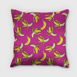 Подушка квадратная Banana pattern Summer Color, цвет: 3D-принт