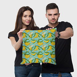 Подушка квадратная Banana pattern Summer Fashion 2022, цвет: 3D-принт — фото 2