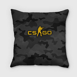 Подушка квадратная Counter-Strike Камуфляж Тёмные Воды, цвет: 3D-принт