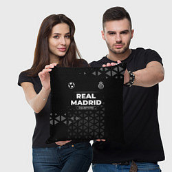 Подушка квадратная Real Madrid Форма Champions, цвет: 3D-принт — фото 2
