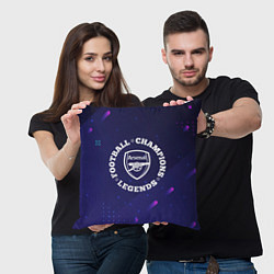Подушка квадратная Arsenal Легенды Чемпионы, цвет: 3D-принт — фото 2