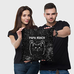 Подушка квадратная Papa Roach Rock Cat, цвет: 3D-принт — фото 2