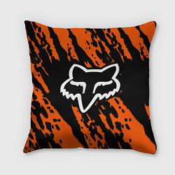 Подушка квадратная FOX MOTOCROSS ORANGE, цвет: 3D-принт