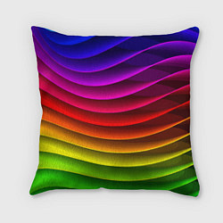 Подушка квадратная Color line neon pattern Abstraction Summer 2023, цвет: 3D-принт