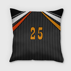Подушка квадратная Комбинированный полосатый спортивный узор, цвет: 3D-принт