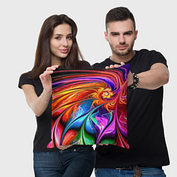 Подушка квадратная Красочный абстрактный цветочный паттерн Color abst, цвет: 3D-принт — фото 2