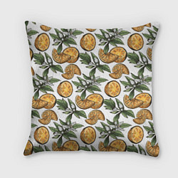 Подушка квадратная Узор из тропических апельсинов, цвет: 3D-принт