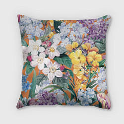 Подушка квадратная Цветы Красочный Лакфиоль, цвет: 3D-принт