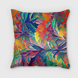 Подушка квадратная Летний тропический принт, цвет: 3D-принт
