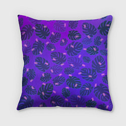 Подушка квадратная Неоновый Chill и пальмовые листья, цвет: 3D-принт