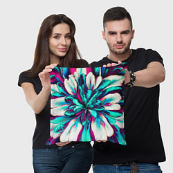 Подушка квадратная Цветок из краски, цвет: 3D-принт — фото 2