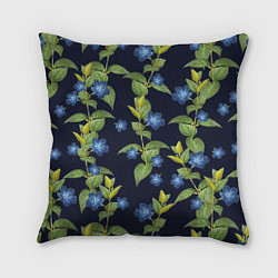 Подушка квадратная Цветы Барвинок, цвет: 3D-принт
