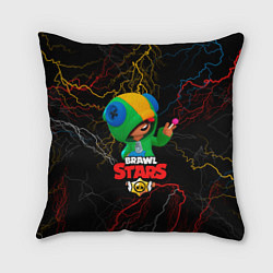 Подушка квадратная Brawl Stars Leon Молнии, цвет: 3D-принт