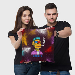 Подушка квадратная Nft token art Monkey, цвет: 3D-принт — фото 2