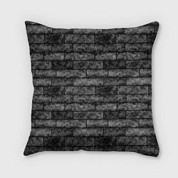 Подушка квадратная Стена из черного кирпича Лофт, цвет: 3D-принт