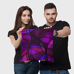 Подушка квадратная Абстрактный в пурпурных тонах узор, цвет: 3D-принт — фото 2
