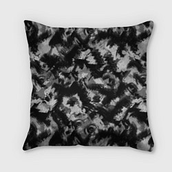 Подушка квадратная Черно-белый абстрактный камуфляж, цвет: 3D-принт