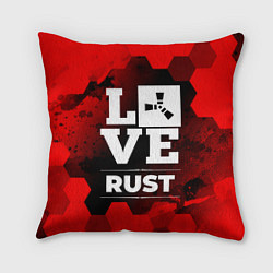 Подушка квадратная Rust Love Классика, цвет: 3D-принт